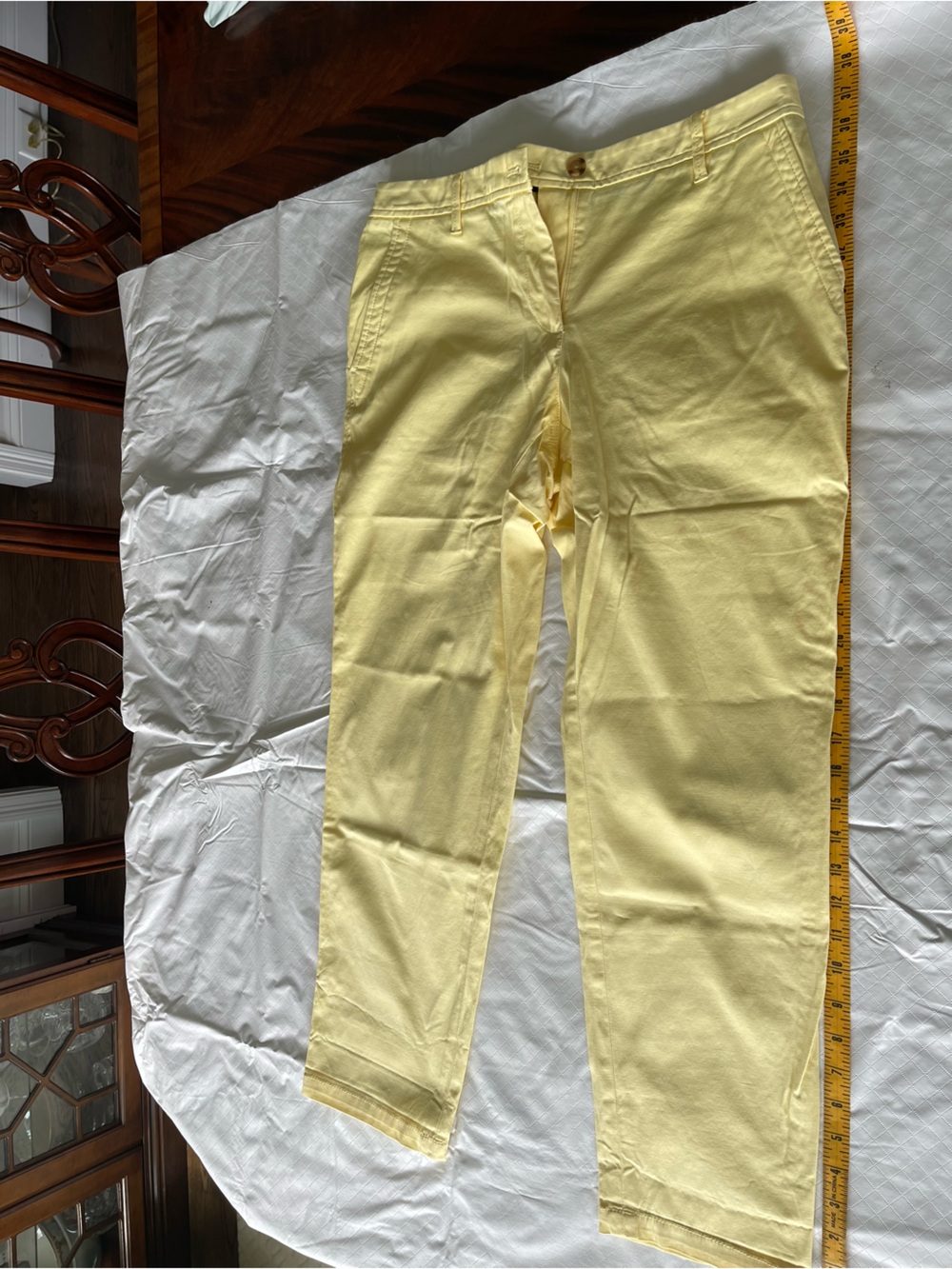 Talbots Relaxed Chinos; Light Yellow Women's Chinos - Classic Straight Leg
